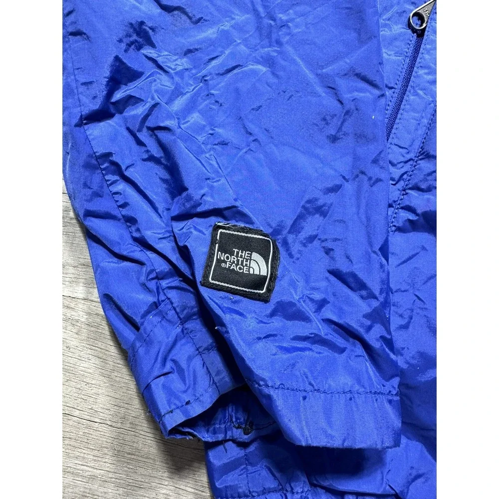 VTG North Face Mens Blue Black Full Zip Windbreaker Jacket Size Large‎